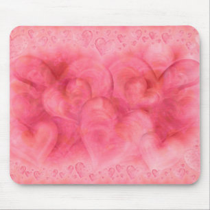 Tapis De Souris Elégant Coeurs Roses Mousepad