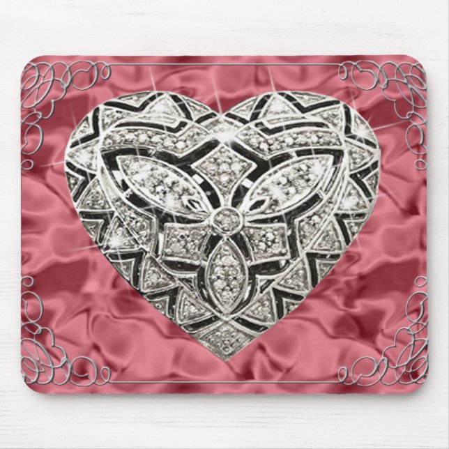 Tapis De Souris Élégant concepteur Cardière rouge coeur (Devant)