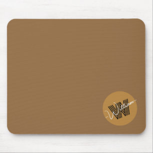Tapis De Souris Élégant Couleurs et texte élégant Monogramme brun