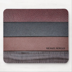 Tapis De Souris Elégant cuir de luxe look Brown Noir