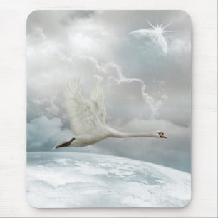 Tapis De Souris Elégant cygne dans le vol Mousepad