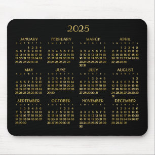 Tapis De Souris Élégant Déco Calendrier Annuel 2025