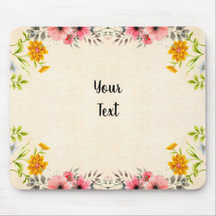 Tapis De Souris élégant design floral vintage avec votre texte