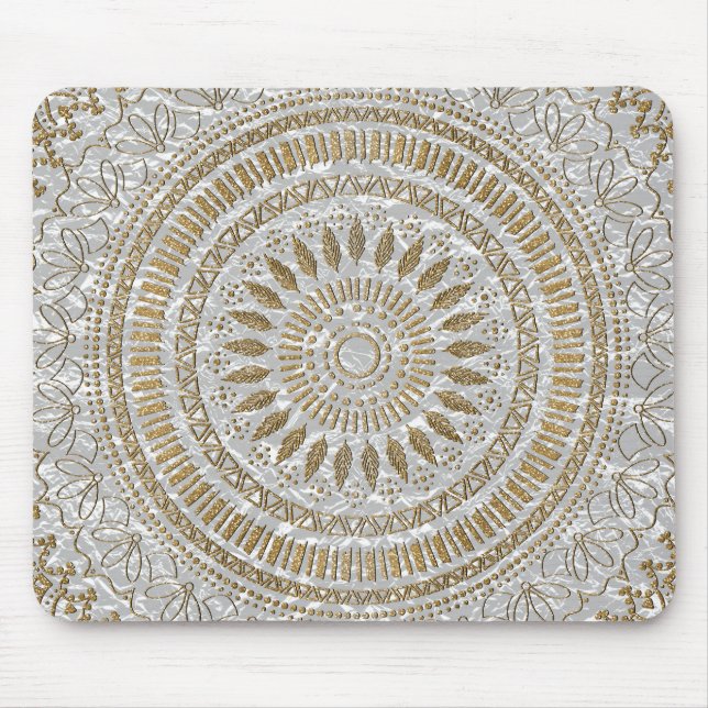 Tapis De Souris Elégant dessin de mandala tribal dessiné à la main (Devant)