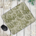 Tapis De Souris Élégant écrin vintage de toile de jouy<br><div class="desc">Élégant monogramme de Souris vintage vert olive toile de jouy. Les gravures de toile sont un véritable régal en ce moment, c'est un motif élégant et orné de toile de jouy vintage qui présente une belle scène romantique de la campagne française. Ce style motif est actuellement tendance pour la décoration...</div>
