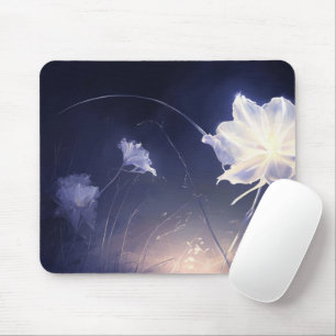 Tapis De Souris Élégant Feuilles botaniques verts sur Arrière - pl