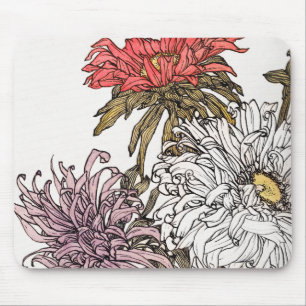 Tapis De Souris Élégant floral rose corail vintage