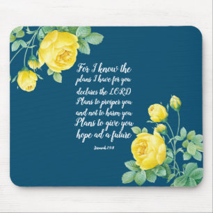 Tapis De Souris Elegant Floral Scripture 29:11  Mouse Pad