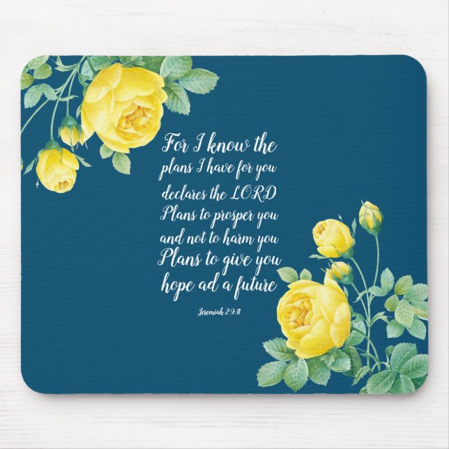 Tapis De Souris Elegant Floral Scripture 29:11  Mouse Pad (Devant)