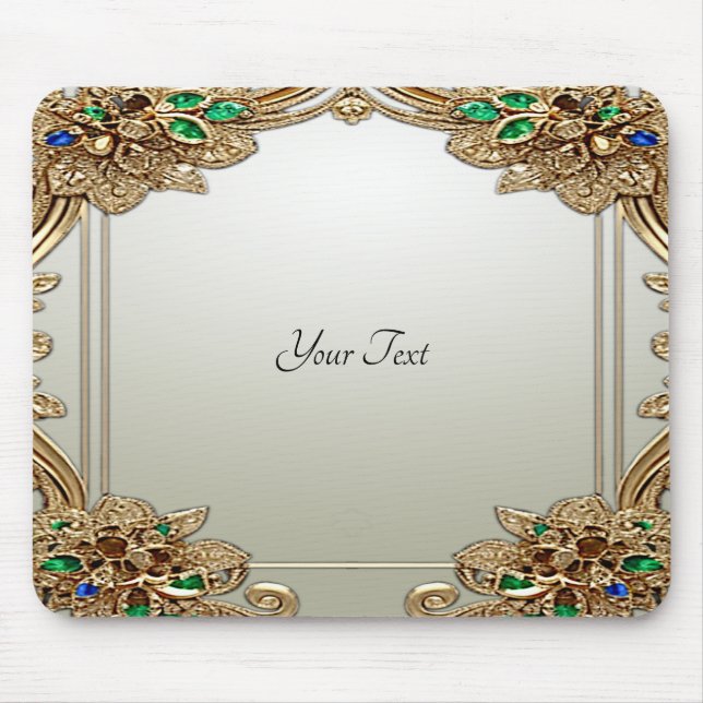 Tapis De Souris Elegant Gold Ornate Mousepad (Devant)