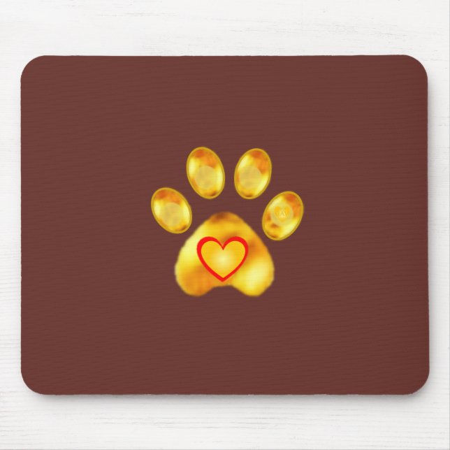 Tapis De Souris Élégant Golden Paw (Devant)