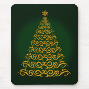 Tapis De Souris Elegant  Green Christmas Tree Mouse Pad