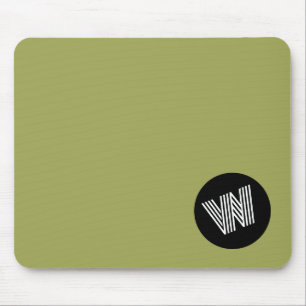 Tapis De Souris Elegant initial Minimalist green, black and white