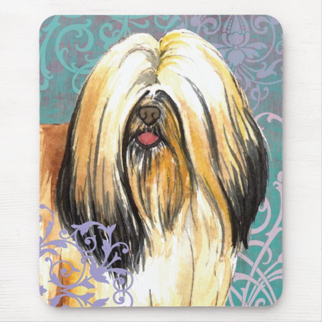 Tapis De Souris Élégant Lhasa Apso (Devant)