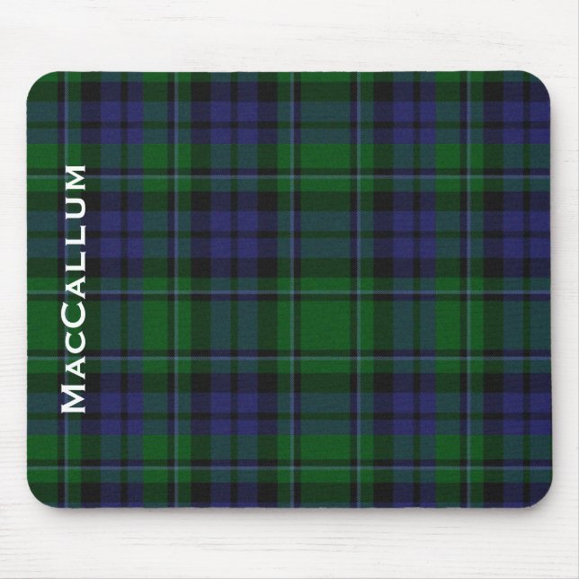 Tapis De Souris Élégant Lit Bleu & Vert MacCallum Tartan Plaid (Devant)