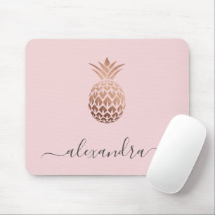 Tapis De Souris Élégant minimaliste rose d'ananas rose or