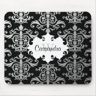 Tapis De Souris Élégant modèle damassé monogramme