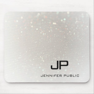 Tapis De Souris Élégant Modèle personnalisé Monogramme glamour