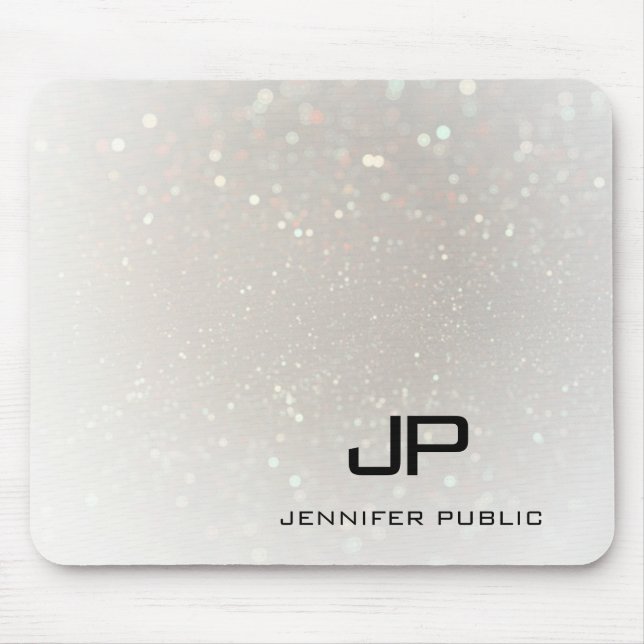 Tapis De Souris Élégant Modèle personnalisé Monogramme glamour (Devant)