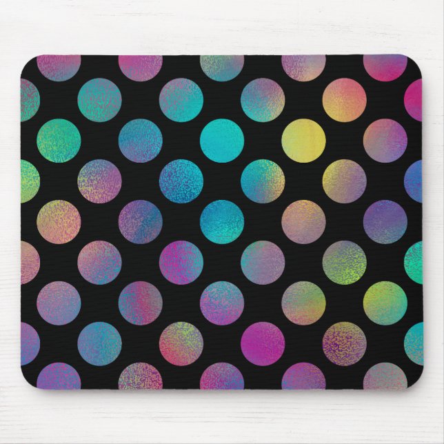 Tapis De Souris Elegant Modern Rainbow Polka | (Devant)
