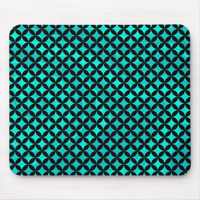 Tapis De Souris Élégant moderne Abstrait Diamants Turquoises Motif (Devant)