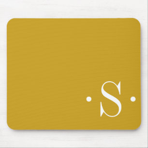 Tapis De Souris Élégant monogramme de moutarde