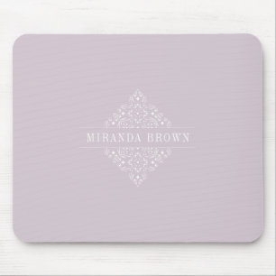 Tapis De Souris Élégant Monogramme Minimaliste Dusty Purple Classy