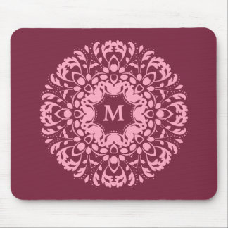 Tapis De Souris Élégant monogramme rose