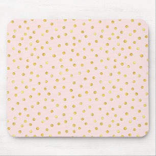 Tapis De Souris Élégant Motif Confetti Pink Et Gold Foil