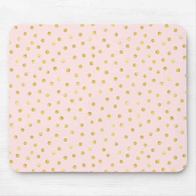 Tapis De Souris Élégant Motif Confetti Pink Et Gold Foil (Devant)