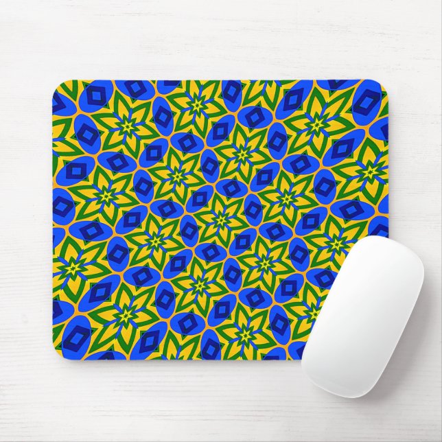 Tapis De Souris Élégant Motif Fleurs Abstraites (Avec souris)