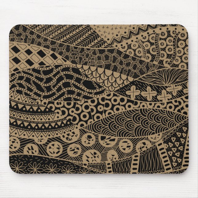 Tapis De Souris Élégant Motif tribal Abstrait géométrique Brown | (Devant)