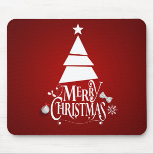 Tapis De Souris Élégant Noël Rouge   Mousepad