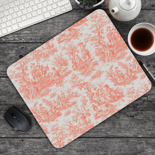 Tapis De Souris Elégant orange vintage toile de jouy