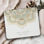 Tapis De Souris Elégant Ornate Gold Foil Turquoise Turquoise Manda<br><div class="desc">Si vous avez besoin d'une personnalisation supplémentaire,  n'hésitez pas à m'envoyer un message sur yellowfebstudio@gmail.com .</div>
