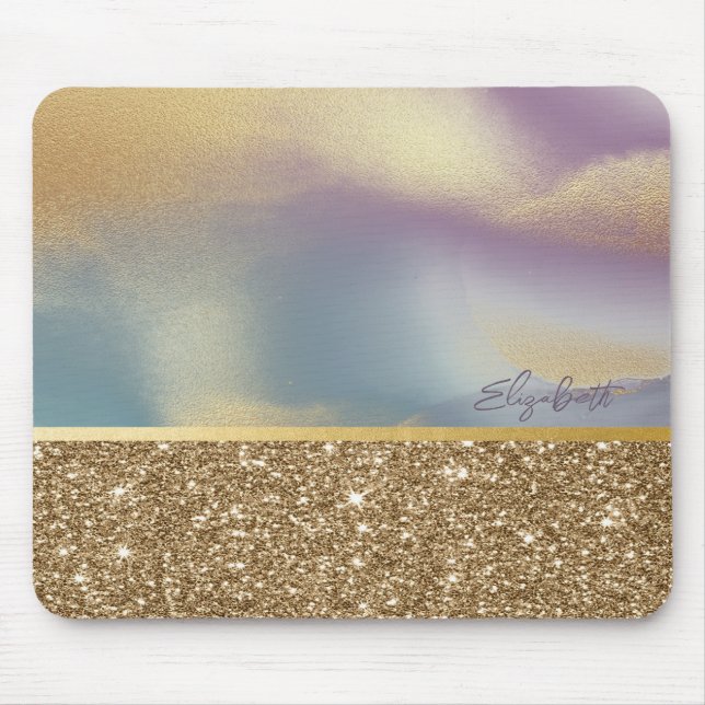 Tapis De Souris Élégant pailleté or couleur chic (Devant)