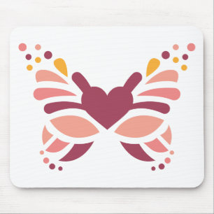 Tapis De Souris Élégant Papillon Bohème Féminin Pastel