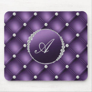Tapis De Souris Élégant Parties scintillant violet Monogramme
