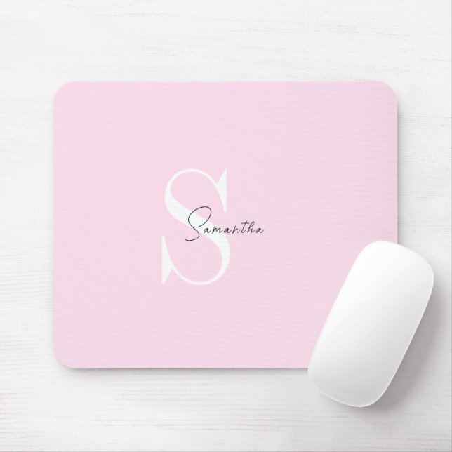 Tapis De Souris Elégant Pastel Rose Personnalisé Mousepad (Avec souris)
