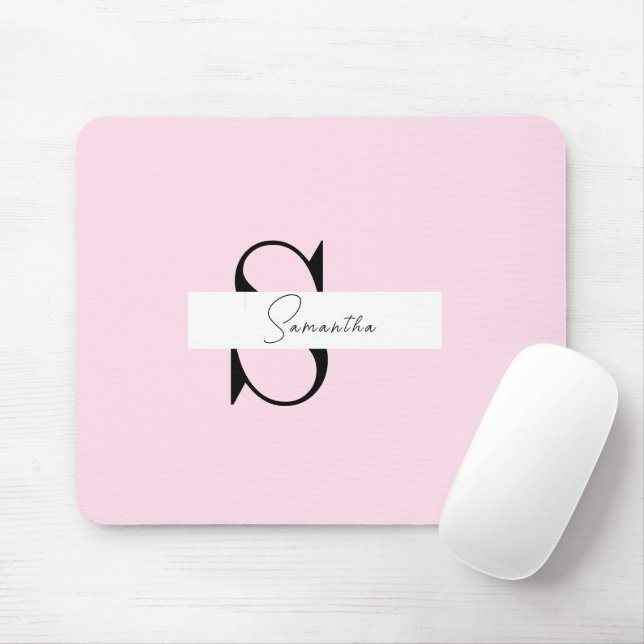 Tapis De Souris Elégant Pastel Rose Personnalisé Mousepad (Avec souris)
