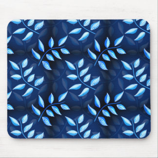 Tapis De Souris Élégant Plante Indigo Blue Motif