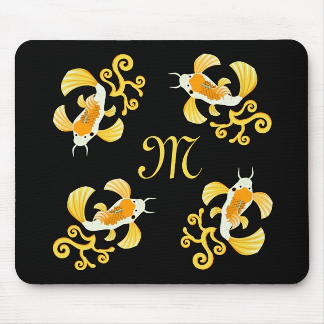 Tapis De Souris Elégant poisson à papillon Koi d'or (Devant)