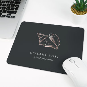 Tapis De Souris Elégant Rose Gold Conch Shell