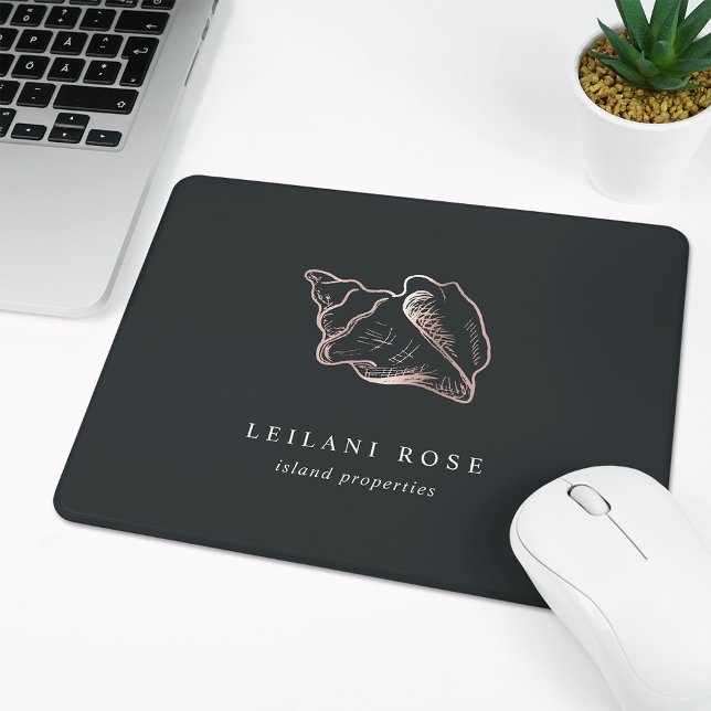 Tapis De Souris Elégant Rose Gold Conch Shell (Créateur téléchargé)