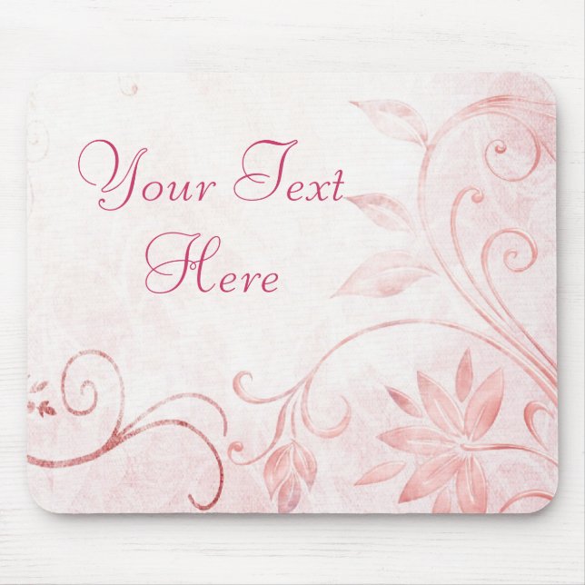 Tapis De Souris Élégant rose Vintage (Devant)