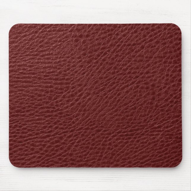 Tapis De Souris Élégant rouge foncé Faux cuir Imprimer (Devant)