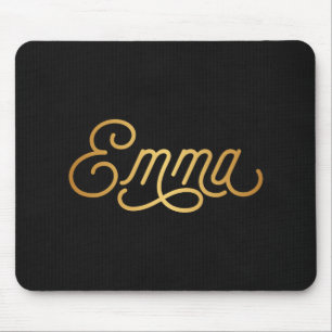 Tapis De Souris Élégant script Emma Gold Black