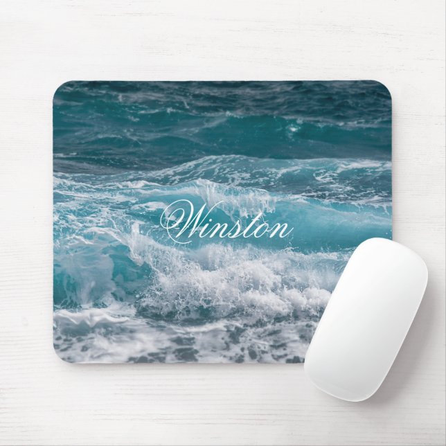 Tapis De Souris Elegant Sea Wave Pattern Personalized Mouse Pad (Avec souris)