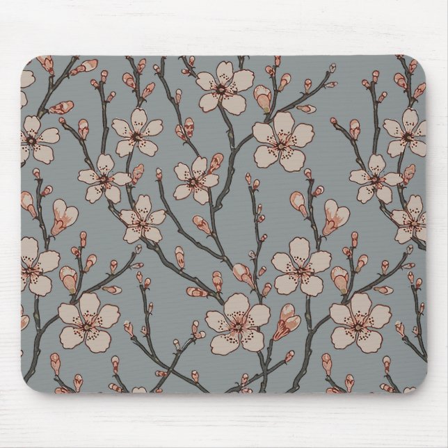 Tapis De Souris Elegant Sweet Pink Flower Blossom Cherry Pattern (Devant)
