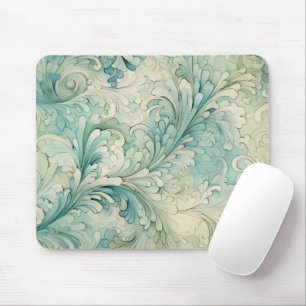 Tapis De Souris Élégant Tourbillon de Crème de Teal Vintage